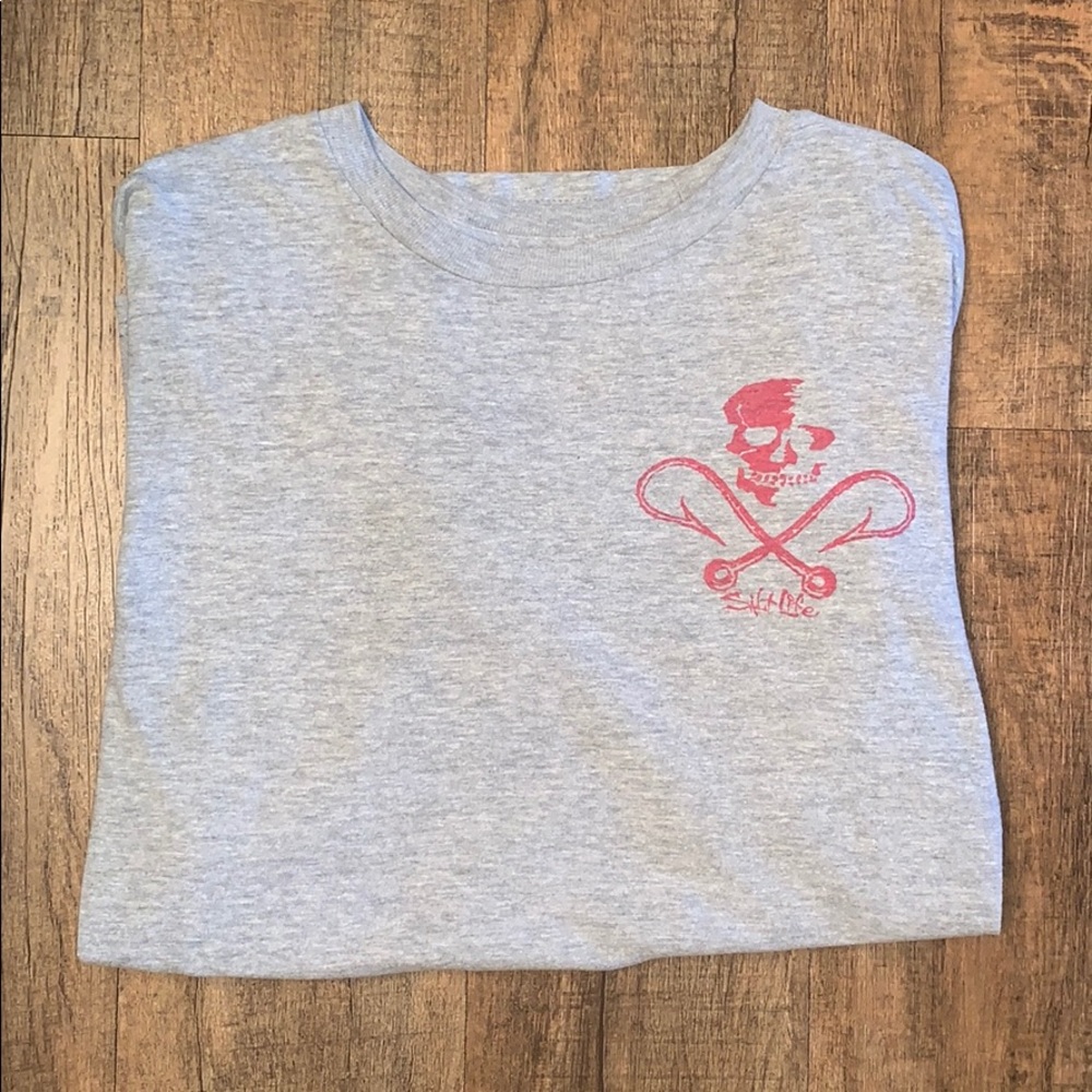 Salt Life T-Shirt Skull and Fishhooks